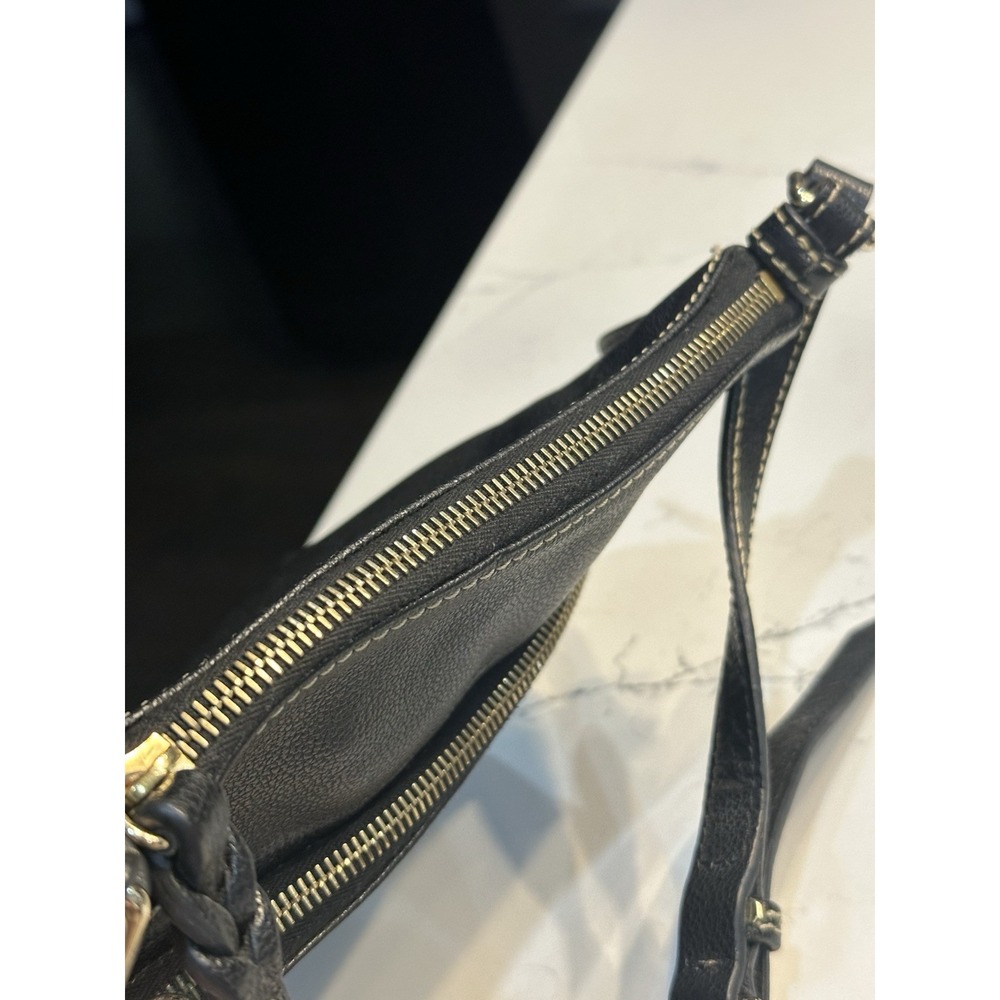 Vintage Dooney & Bourke Saffiano Letter Carrier Black - Picture 6 of 7